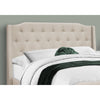 Monarch Specialties I 6046Q - Bed, Queen Size, Bedroom, Frame, Upholstered, Beige Linen Look, Chrome Metal Legs, Transitional - - Mounts For Less