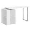 Monarch Specialties I 7600 - Computer Desk, Home Office, Left, Right Set-up, Storage Shelves, 55""L, Work, Laptop, White Laminate, Grey Metal, Contemporary, Modern - - Mounts For Less