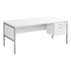 Monarch Specialties I 7725 - Computer Desk, 72"L, Home Office, Work, Laptop, Commercial Grade, File Storage Drawer, White Laminate, Silver Metal, Contemporary, Modern - - Mounts For Less