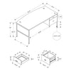 Monarch Specialties I 7725 - Computer Desk, 72"L, Home Office, Work, Laptop, Commercial Grade, File Storage Drawer, White Laminate, Silver Metal, Contemporary, Modern - - Mounts For Less