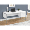 Monarch Specialties I 7725 - Computer Desk, 72"L, Home Office, Work, Laptop, Commercial Grade, File Storage Drawer, White Laminate, Silver Metal, Contemporary, Modern - - Mounts For Less
