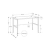 Monarch Specialties I 7726 - Computer Desk, 48"L, Work, Home Office, Commercial Grade, White Laminate, Silver Metal, Contemporary, Modern - - Mounts For Less
