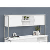 Monarch Specialties I 7728 - Office Hutch, 72"L, Work, Storage Doors, Home Office, Commercial Grade, White Laminate, Silver Metal, Contemporary, Modern - - Mounts For Less
