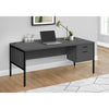 Monarch Specialties I 7730 - Computer Desk, 72"L, Home Office, Work, Laptop, Commercial Grade, File Storage Drawer, Grey Laminate, Black Metal, Contemporary, Modern - - Mounts For Less