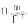 Monarch Specialties I 7892P - Table Set, 3pcs Set, Coffee, End, Black Metal, White Marble Look Laminate, Contemporary, Modern - - Mounts For Less