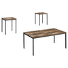 Monarch Specialties I 7893P - Table Set, 3pcs Set, Coffee, End, Black Metal, Brown Reclaimed Laminate, Contemporary, Modern - - Mounts For Less