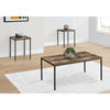 Monarch Specialties I 7893P - Table Set, 3pcs Set, Coffee, End, Black Metal, Brown Reclaimed Laminate, Contemporary, Modern - - Mounts For Less