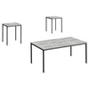 Monarch Specialties I 7896P - Table Set, 3pcs Set, Coffee, End, Black Metal, Grey Laminate, Contemporary, Modern - - Mounts For Less