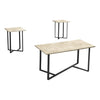Monarch Specialties I 7974P - Table Set, 3pcs Set, Coffee, End, Living Room, Cream Stone Laminate, Black Metal, Contemporary, Modern - - Mounts For Less