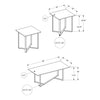 Monarch Specialties I 7974P - Table Set, 3pcs Set, Coffee, End, Living Room, Cream Stone Laminate, Black Metal, Contemporary, Modern - - Mounts For Less