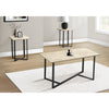 Monarch Specialties I 7974P - Table Set, 3pcs Set, Coffee, End, Living Room, Cream Stone Laminate, Black Metal, Contemporary, Modern - - Mounts For Less