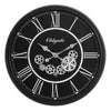 Monarch Specialties I 9032 - Clocks, 30" Round, Gear Mechanism, Large Oversized, Wall Clock, Black, Transitional - - Mounts For Less