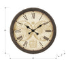 Monarch Specialties I 9048 - Clocks, 20" Round, Wall Clock, Antique Brown, Transitional - - Mounts For Less