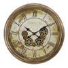 Monarch Specialties I 9071 - Clocks, 23" Round, Gear Mechanism, Wall Clock, Antique Brown, Transitional - - Mounts For Less