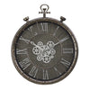 Monarch Specialties I 9075 - Clocks, 24" Round, Gear Mechanism, Wall Clock, Grey, Transitional - - Mounts For Less