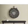 Monarch Specialties I 9075 - Clocks, 24" Round, Gear Mechanism, Wall Clock, Grey, Transitional - - Mounts For Less