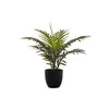 Monarch Specialties I 9501 - Artificial Plant, 20" Tall, Palm, Indoor, Faux, Fake, Table, Greenery, Potted, Real Touch, Decorative, Green Leaves, Black Pot - - Mounts For Less