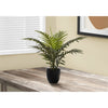 Monarch Specialties I 9501 - Artificial Plant, 20" Tall, Palm, Indoor, Faux, Fake, Table, Greenery, Potted, Real Touch, Decorative, Green Leaves, Black Pot - - Mounts For Less