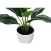 Monarch Specialties I 9502 - Artificial Plant, 17" Tall, Aureum, Indoor, Faux, Fake, Table, Greenery, Potted, Real Touch, Decorative, Green Leaves, White Pot - - Mounts For Less