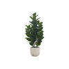 Monarch Specialties I 9507 - Artificial Plant, 31" Tall, Garcinia Tree, Indoor, Faux, Fake, Floor, Greenery, Potted, Real Touch, Decorative, Green Leaves, White Cement Pot - - Mounts For Less