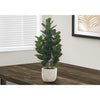 Monarch Specialties I 9507 - Artificial Plant, 31" Tall, Garcinia Tree, Indoor, Faux, Fake, Floor, Greenery, Potted, Real Touch, Decorative, Green Leaves, White Cement Pot - - Mounts For Less