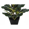 Monarch Specialties I 9511 - Artificial Plant, 32" Tall, Fiddle Tree, Indoor, Faux, Fake, Floor, Greenery, Potted, Real Touch, Decorative, Green Leaves, Black Pot - - Mounts For Less