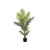 Monarch Specialties I 9536 - Artificial Plant, 57" Tall, Palm Tree, Indoor, Faux, Fake, Floor, Greenery, Potted, Real Touch, Decorative, Green Leaves, Black Pot - - Mounts For Less