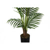 Monarch Specialties I 9536 - Artificial Plant, 57" Tall, Palm Tree, Indoor, Faux, Fake, Floor, Greenery, Potted, Real Touch, Decorative, Green Leaves, Black Pot - - Mounts For Less
