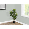 Monarch Specialties I 9540 - Artificial Plant, 41" Tall, Fiddle Tree, Indoor, Faux, Fake, Floor, Greenery, Potted, Real Touch, Decorative, Green Leaves, Black Pot - - Mounts For Less