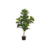 Monarch Specialties I 9541 - Artificial Plant, 47" Tall, Fiddle Tree, Indoor, Faux, Fake, Floor, Greenery, Potted, Real Touch, Decorative, Green Leaves, Black Pot - - Mounts For Less