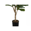 Monarch Specialties I 9541 - Artificial Plant, 47" Tall, Fiddle Tree, Indoor, Faux, Fake, Floor, Greenery, Potted, Real Touch, Decorative, Green Leaves, Black Pot - - Mounts For Less