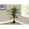 Monarch Specialties I 9542 - Artificial Plant, 47" Tall, Dracaena Tree, Indoor, Faux, Fake, Floor, Greenery, Potted, Real Touch, Decorative, Green Leaves, Black Pot - - Mounts For Less