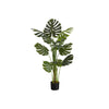 Monarch Specialties I 9548 - Artificial Plant, 55" Tall, Monstera Tree, Indoor, Faux, Fake, Floor, Greenery, Potted, Real Touch, Decorative, Green Leaves, Black Pot - - Mounts For Less