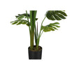 Monarch Specialties I 9548 - Artificial Plant, 55" Tall, Monstera Tree, Indoor, Faux, Fake, Floor, Greenery, Potted, Real Touch, Decorative, Green Leaves, Black Pot - - Mounts For Less