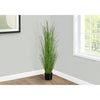 Monarch Specialties I 9565 - Artificial Plant, 47" Tall, Grass Tree, Indoor, Faux, Fake, Floor, Greenery, Potted, Real Touch, Decorative, Green Grass, Black Pot - - Mounts For Less