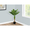 Monarch Specialties I 9567 - Artificial Plant, 43" Tall, Banana Tree, Indoor, Faux, Fake, Floor, Greenery, Potted, Real Touch, Decorative, Green Leaves, Black Pot - - Mounts For Less