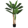 Monarch Specialties I 9568 - Artificial Plant, 55" Tall, Banana Tree, Indoor, Faux, Fake, Floor, Greenery, Potted, Real Touch, Decorative, Green Leaves, Black Pot - - Mounts For Less