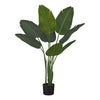Monarch Specialties I 9569 - Artificial Plant, 44" Tall, Bird Of Paradise Tree, Indoor, Faux, Fake, Floor, Greenery, Potted, Decorative, Green Leaves, Black Pot - - Mounts For Less