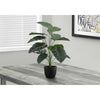 Monarch Specialties I 9578 - Artificial Plant, 24" Tall, Alocasia, Indoor, Faux, Fake, Table, Greenery, Potted, Real Touch, Decorative, Green Leaves, Black Pot - - Mounts For Less