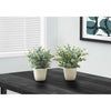 Monarch Specialties I 9581 - Artificial Plant, 13" Tall, Eucalyptus Grass, Indoor, Faux, Fake, Table, Greenery, Potted, Set Of 2, Decorative, Green Leaves, White Pots - - Mounts For Less