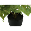 Monarch Specialties I 9584 - Artificial Plant, 13" Tall, Monstera Calathea, Indoor, Faux, Fake, Table, Greenery, Potted, Set Of 2, Decorative, Green Leaves, Black Pots - - Mounts For Less