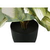 Monarch Specialties I 9584 - Artificial Plant, 13" Tall, Monstera Calathea, Indoor, Faux, Fake, Table, Greenery, Potted, Set Of 2, Decorative, Green Leaves, Black Pots - - Mounts For Less