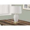 Monarch Specialties I 9610 - Lighting, 26"H, Table Lamp, White Ceramic, Ivory / Cream Shade, Transitional - - Mounts For Less