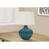 Monarch Specialties I 9612 - Lighting, 24"H, Table Lamp, Blue Ceramic, Ivory / Cream Shade, Transitional - - Mounts For Less
