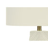 Monarch Specialties I 9614 - Lighting, 29"H, Table Lamp, White Ceramic, Ivory / Cream Shade, Contemporary - - Mounts For Less