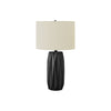 Monarch Specialties I 9620 - Lighting, 25"H, Table Lamp, Black Ceramic, Ivory / Cream Shade, Contemporary - - Mounts For Less