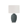 Monarch Specialties I 9622 - Lighting, 24"H, Table Lamp, Blue Ceramic, Ivory / Cream Shade, Contemporary - - Mounts For Less