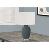 Monarch Specialties I 9622 - Lighting, 24"H, Table Lamp, Blue Ceramic, Ivory / Cream Shade, Contemporary - - Mounts For Less