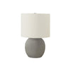 Monarch Specialties I 9626 - Lighting, 20"H, Table Lamp, Grey Concrete, Ivory / Cream Shade, Contemporary - - Mounts For Less