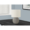 Monarch Specialties I 9626 - Lighting, 20"H, Table Lamp, Grey Concrete, Ivory / Cream Shade, Contemporary - - Mounts For Less